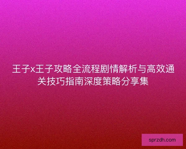 王子x王子攻略全流程剧情解析与高效通关技巧指南深度策略分享集